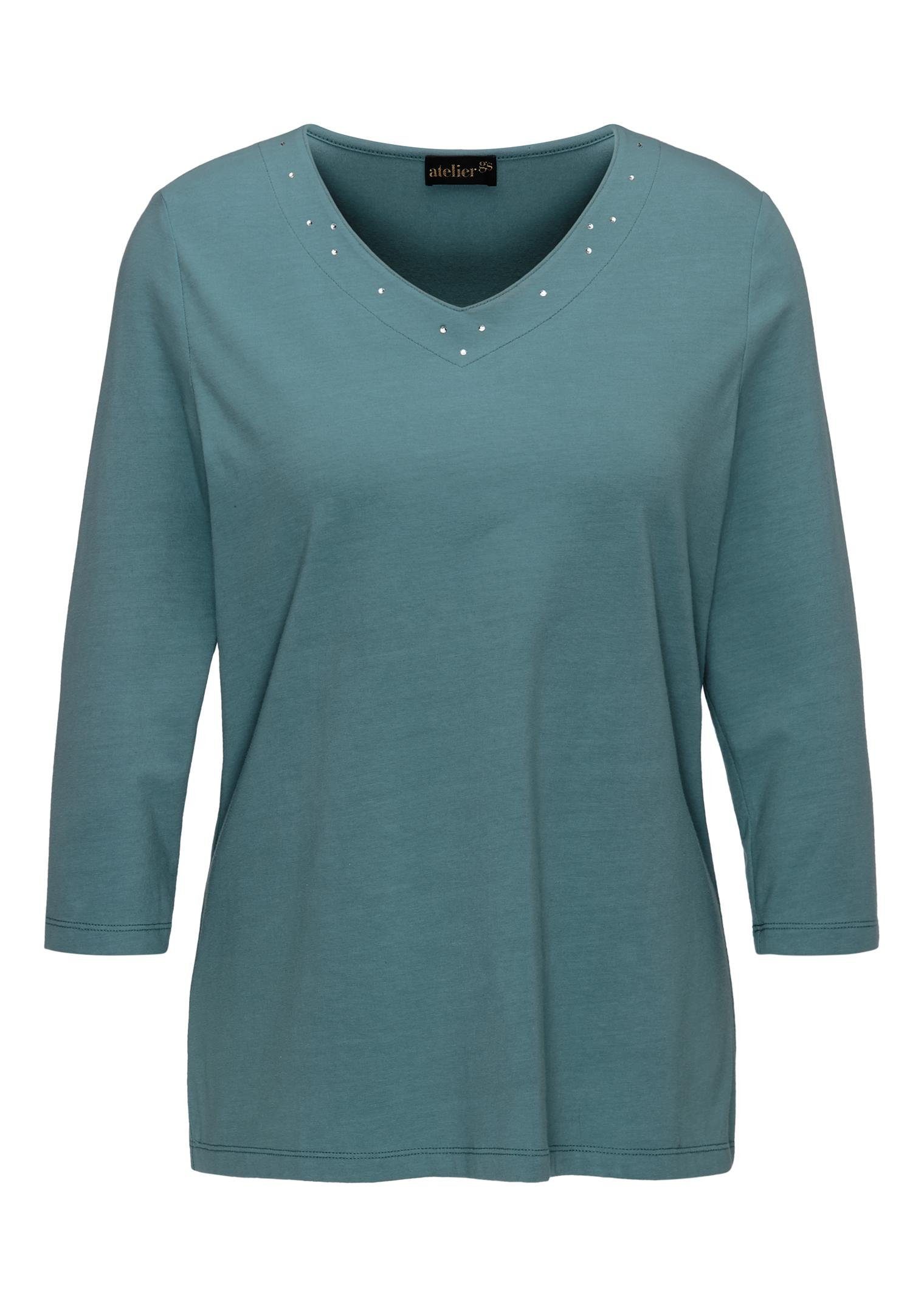 GOLDNER 3/4-Arm-Shirt T-Shirt mit charmantem Ausschnitt günstig online kaufen
