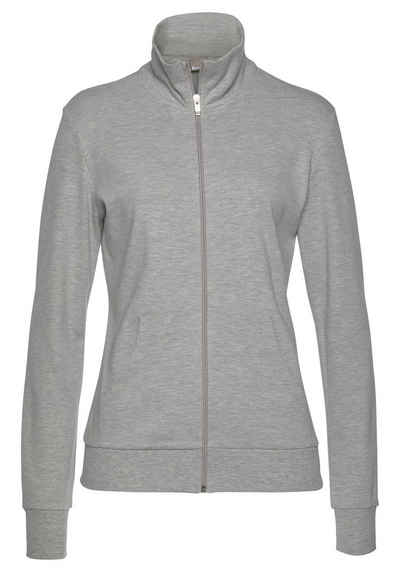 Bench. Loungewear Sweatjacke mit glänzender Logostickerei am Stehkragen, Loungeanzug