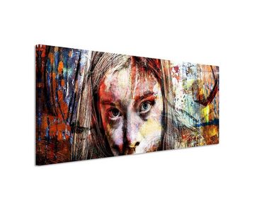 Sinus Art Leinwandbild Portrait einer jungen Frau auf Leinwand exklusives Wandbild moderne Fotografie für ihre Wand in viel