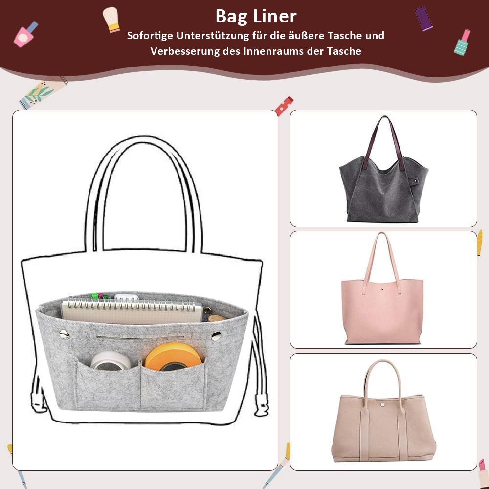 Zaewry Handtasche Handtaschen-Aufbewahrungstasche, Handtaschen-Organizer, Aufbewahrungstasche für Handtaschen mit Fächern – Bild 5 von 5