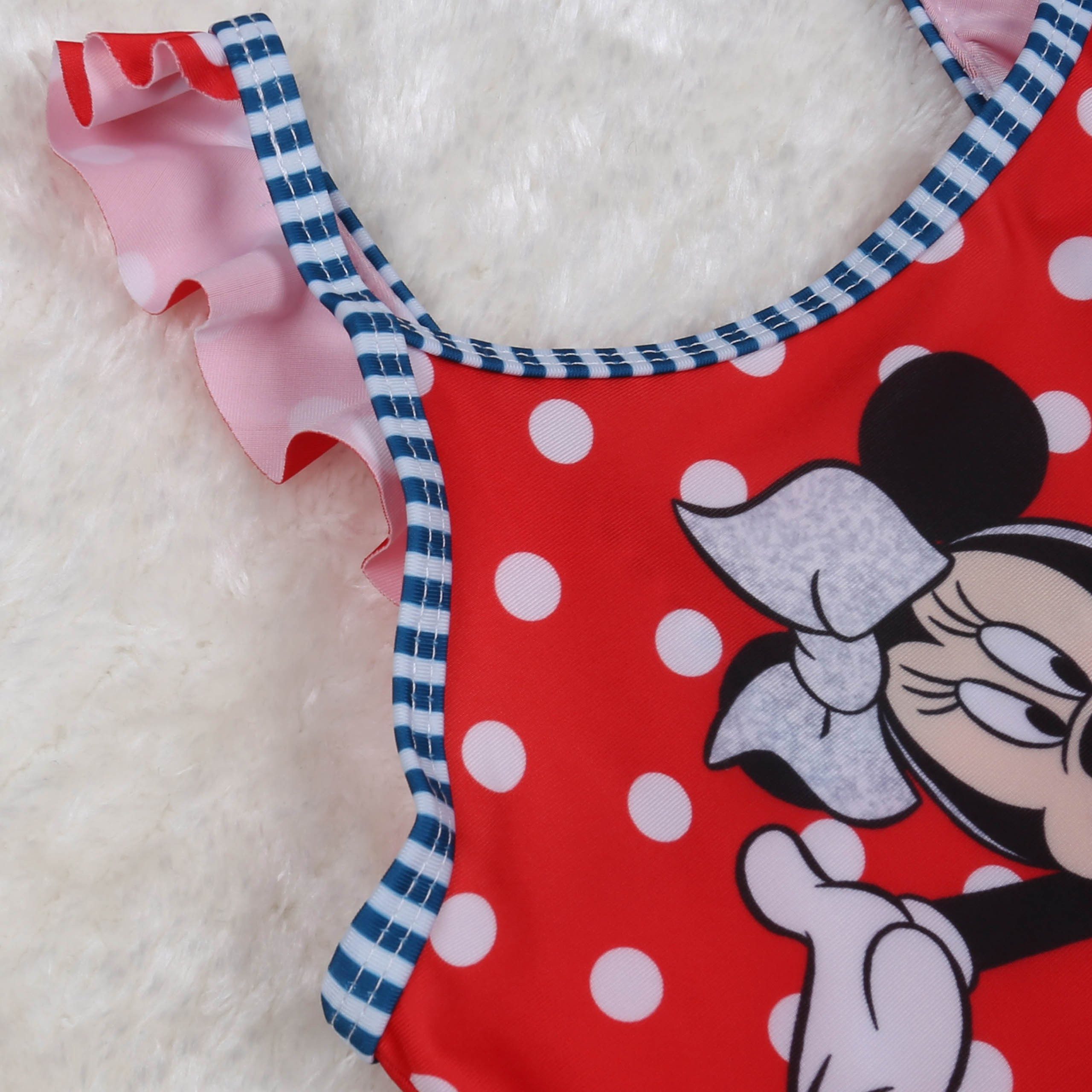 Disney Minnie Mouse Badekleid Disney Minnie Mouse Badeanzug für Mädchen, einteilig mit Punkten