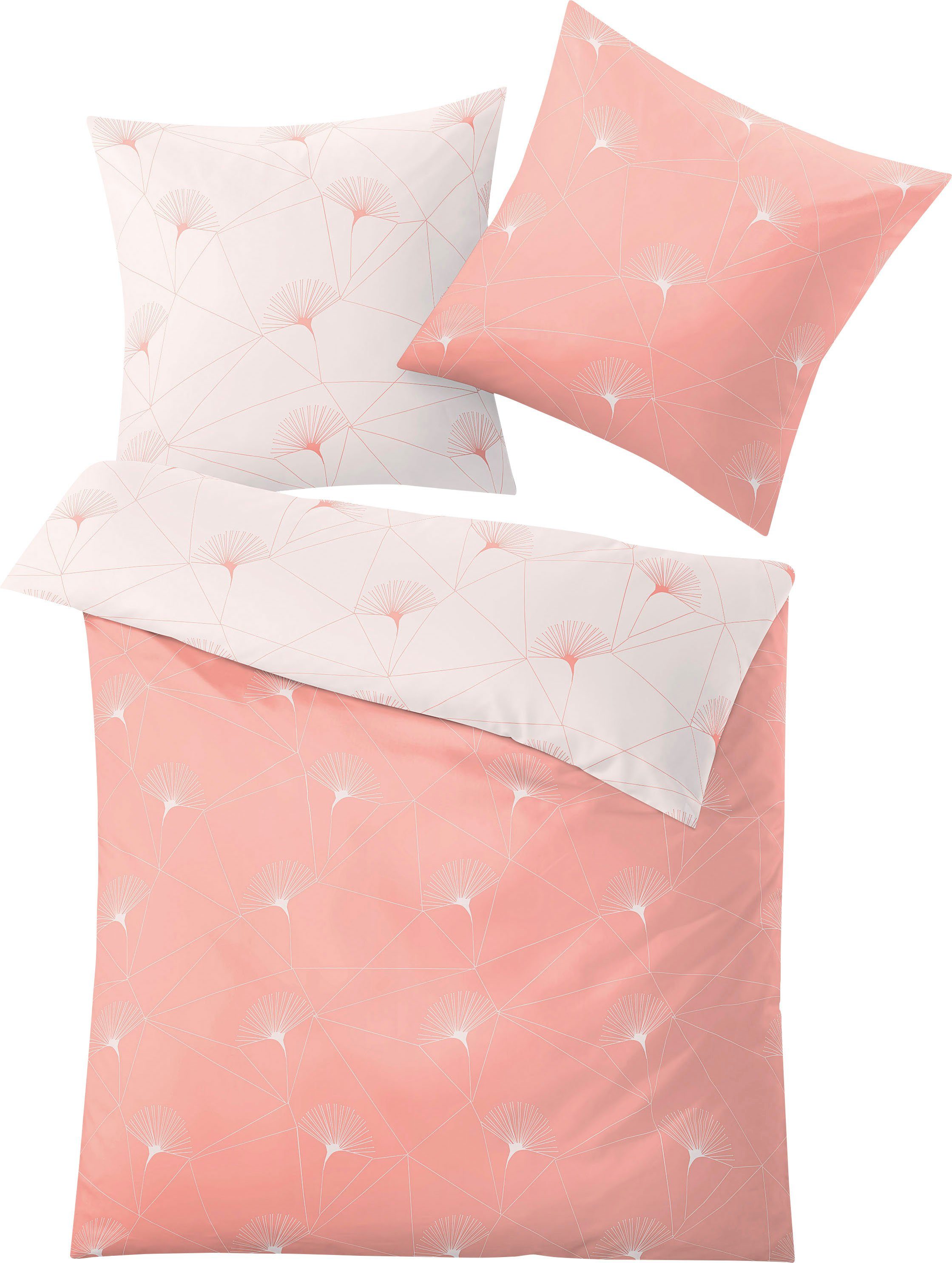 Kleine Wolke Wendebettwäsche Erin, Mako-Satin, 2 teilig, mit dezentem Blumenmuster