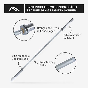 MSports® Olympiastange Langhantelstange Olympia 50 mm - Kugelgelagert