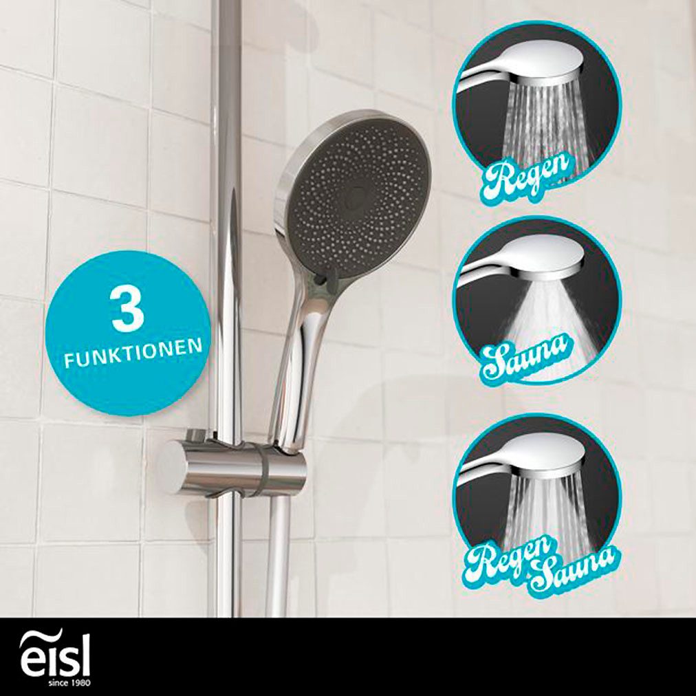 Eisl Stangenbrause-Set GRANDE VITA, Höhe 90 cm, 3 Strahlart(en), 1 tlg., Höhenverstellbar / 3-fach verstellbar / Antikalk / wassersparend