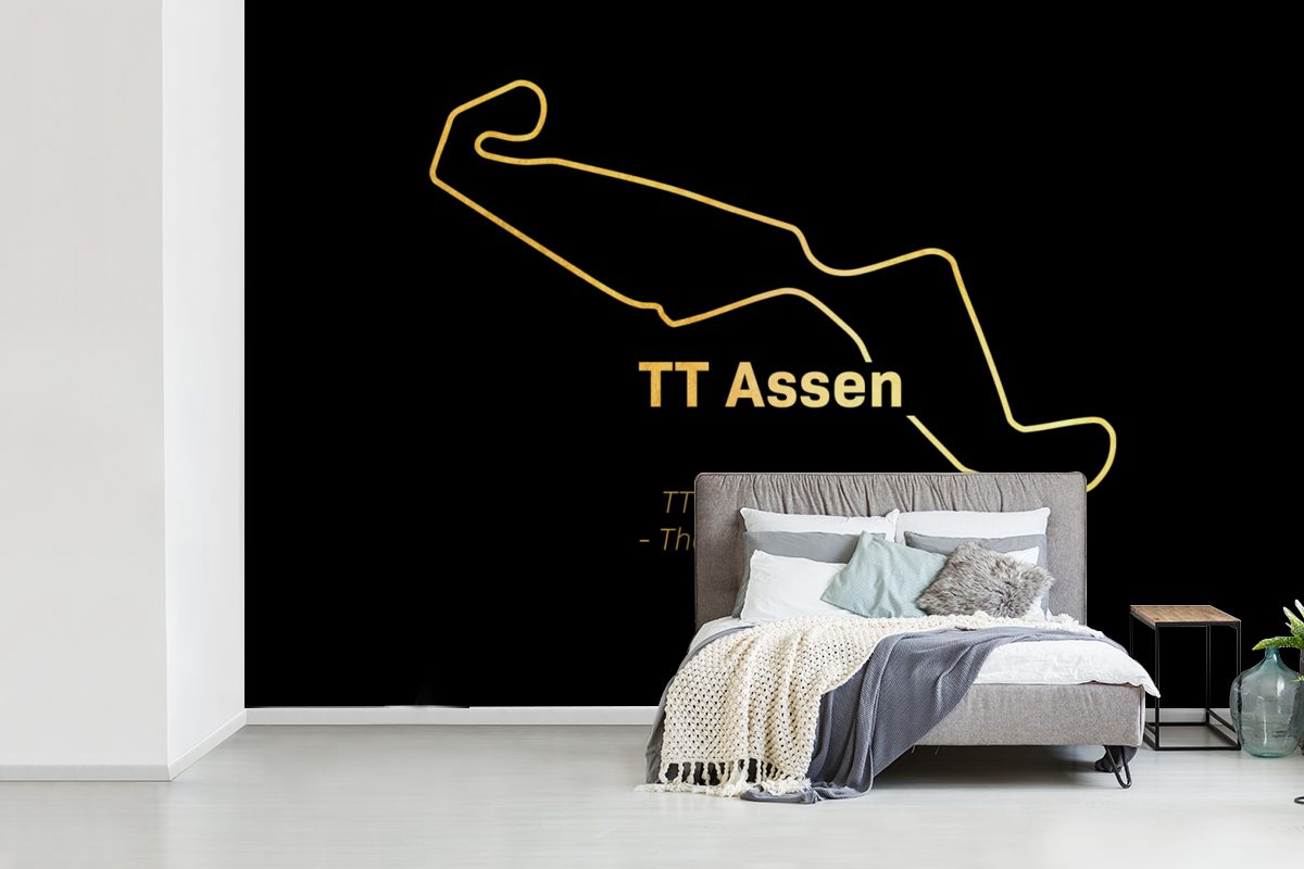 St), Schlafzimmer, TT Assen Kinderzimmer, Gold Niederlande, bedruckt, Tapete - (6 - MuchoWow Matt, Fototapete Wallpaper für Wohnzimmer, Vinyl