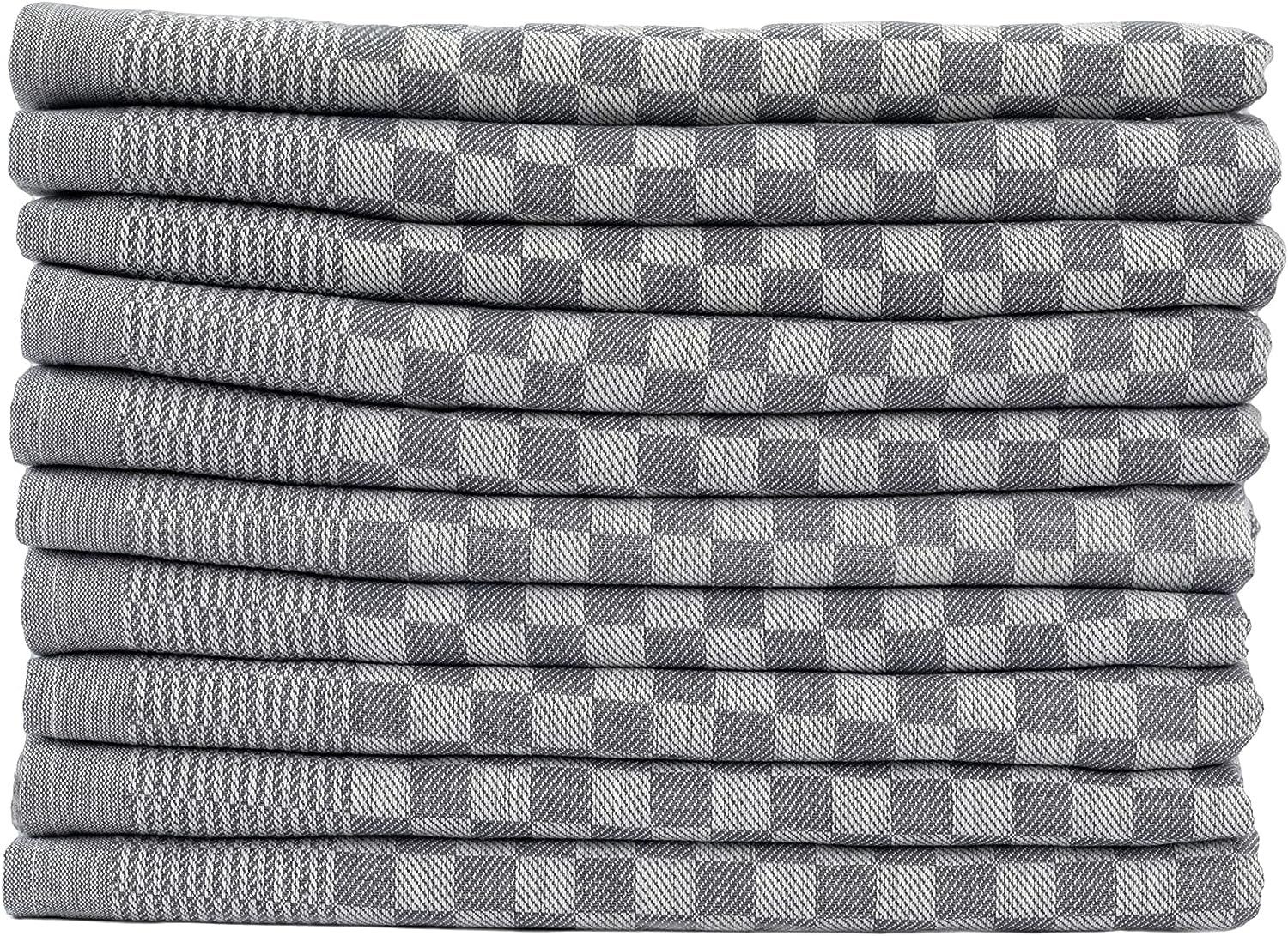 Zestri Geschirrtuch Zwirn 10er Set Grubentücher 50x70 cm Geschirrtücher Grubenhandtuch, (50-tlg., 10 Stück), Geschirrhandtücher Modernes Karo Design saugstark