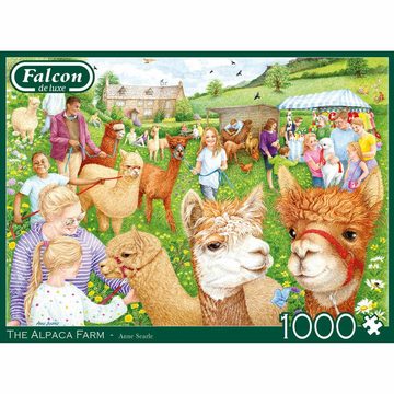 Jumbo Spiele Puzzle Falcon The Alpaca Farm 1000 Teile, 1000 Puzzleteile