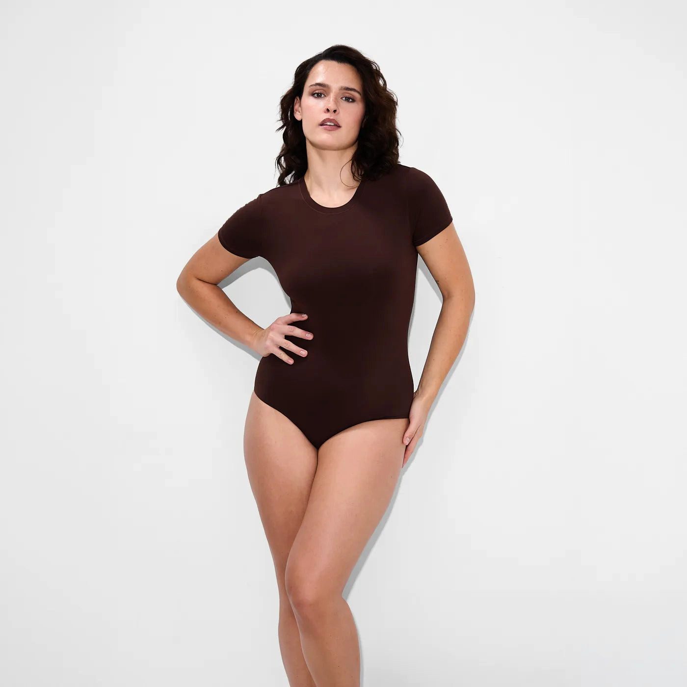 cfab by creamy fabrics Miederbody Crew Neck T-Shirt Bodysuit-Braun-M (1-tlg günstig online kaufen