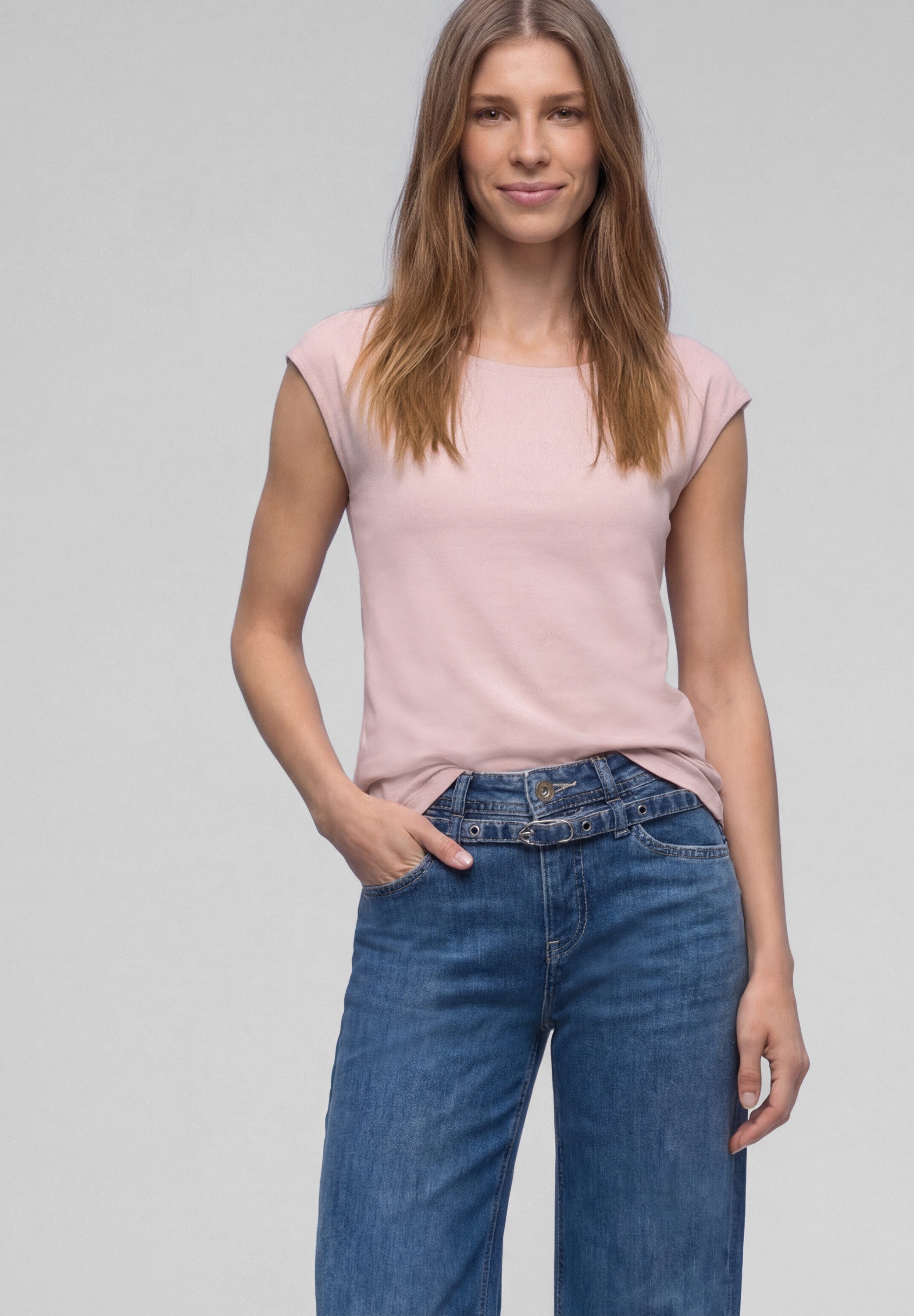 STREET ONE T-Shirt mit U-Boot-Ausschnitt