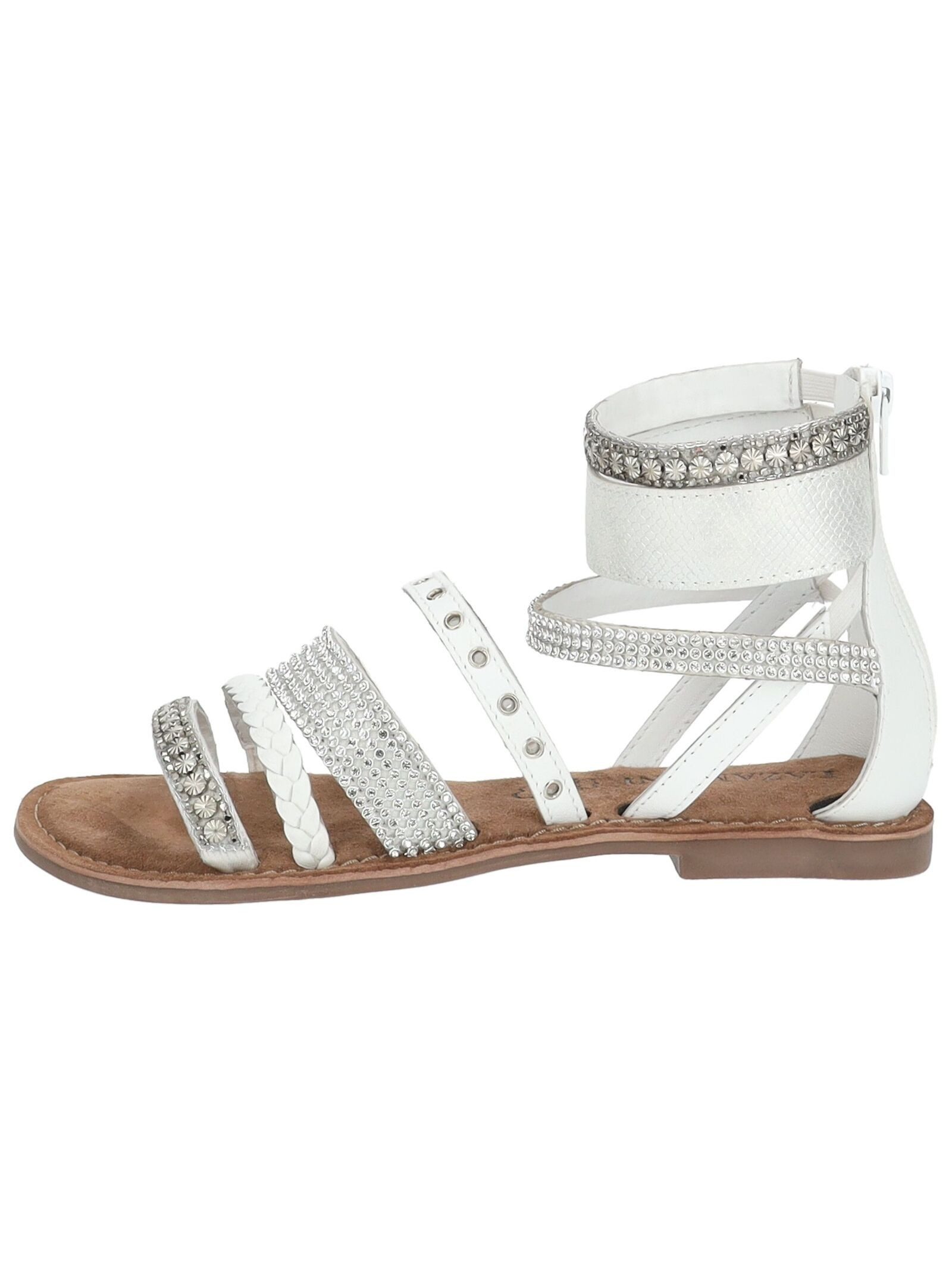 Lazamani Lazamani Sandalen Leder/Textil Schaftsandalette