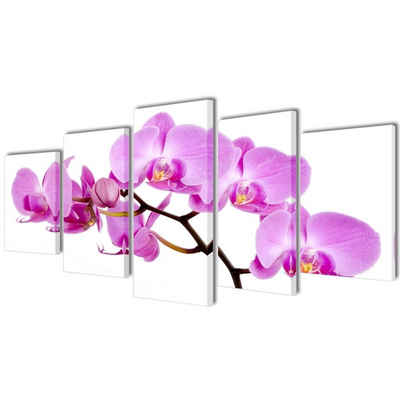 vidaXL Wandbild Bilder Dekoration Set Orchidee 200 x 100 cm