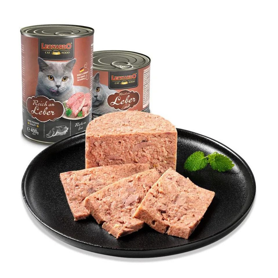 Leonardo Catfood Leber - hochwertiges Nassfutter ohne Getreide & Zuckerzusatz 6x200g, Nassfutter für: Katzen