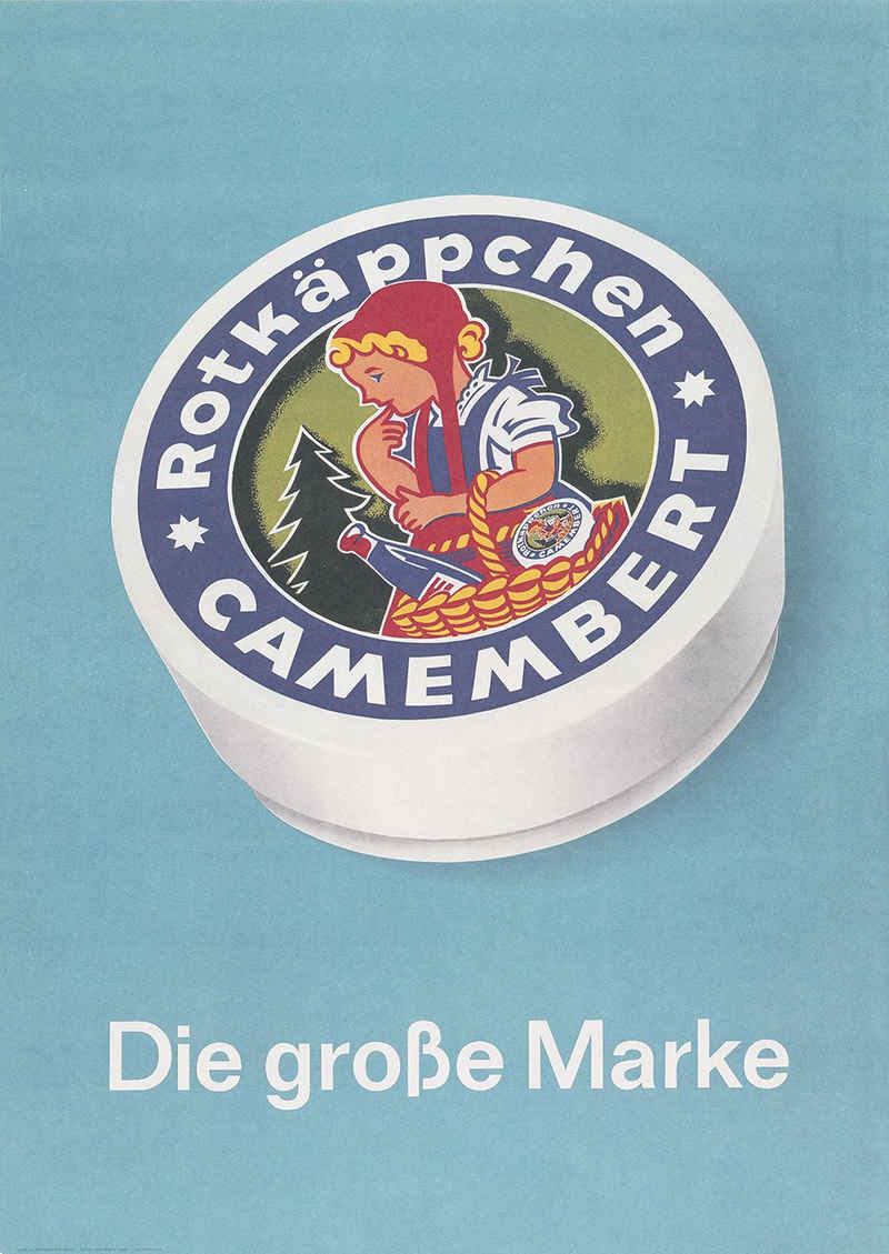 Kunstdruck Rotkäppchen Camembert Marke Käse Unternehmen Plakat Kunstdruck Werbung, (1 St)