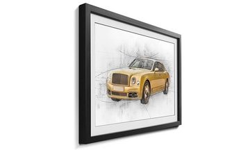 WandbilderXXL Bild mit Rahmen Golden Bent, Auto, Wandbild, in 4 Größen erhältlich