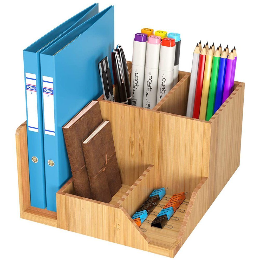 Bambus Aufbewahrungsboxen Office Schreibtischorganizer Ordnungsbox 3 Schubladen 