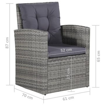 DOTMALL Garten-Essgruppe (Set, 6-tlg., Sitzgruppe), Lounge-Möbel mit Auflagen, Poly-Rattan