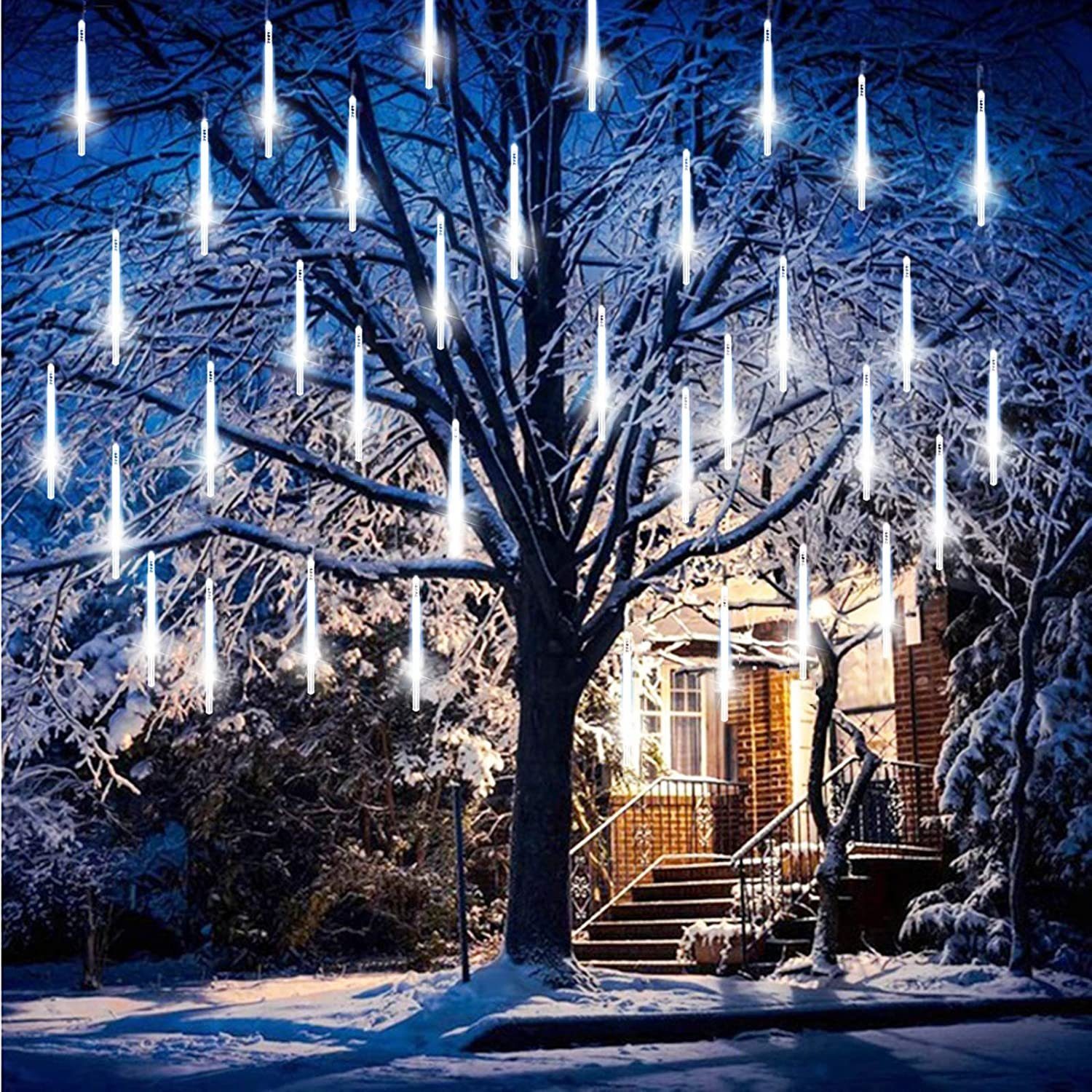 XIIW LEDLichtervorhang »288 LED 50cm 8 Röhr Regenlichter Anschließbare