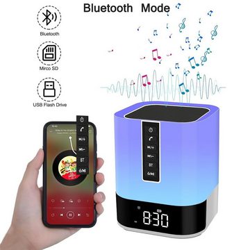 autolock Bluetooth Lautsprecher Nachttischlampe Touch-Dimmbar Bluetooth-Lautsprecher (48 RGB Farbwechsel LED Tischlampe Musikbox für Mädchen Junges)
