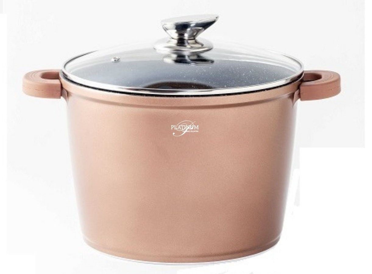 Platinum Kochtopf Kochtopf Topf Glasdeckel Aluguss 6,8L Induktion Ø24 Platinum DAD24, Aluminiumguss (Set bestehend aus 1 Kochtopf und 1 Glasdeckel)