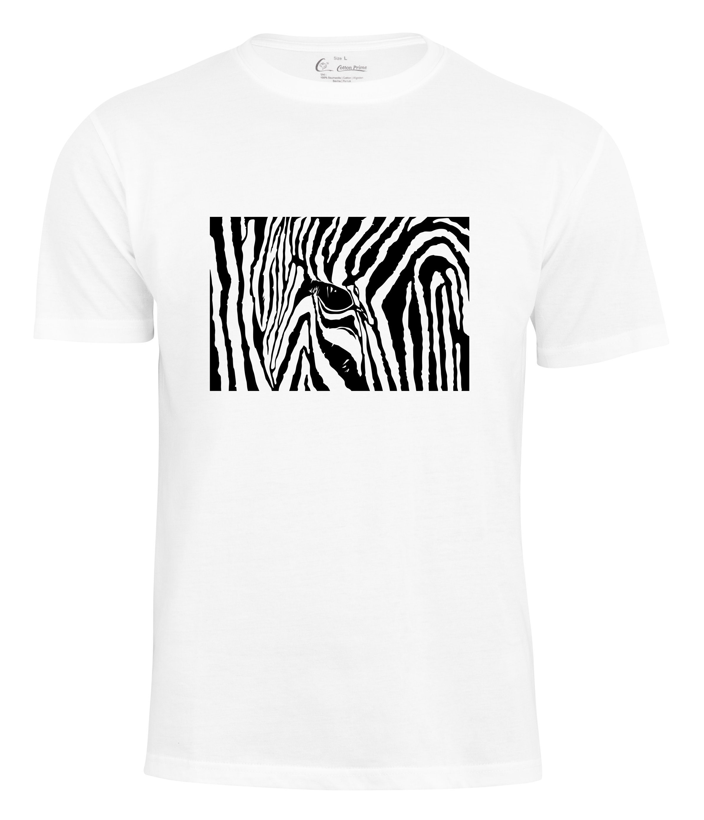 Cotton Prime® T-Shirt Black & Zebra weiss White Eye