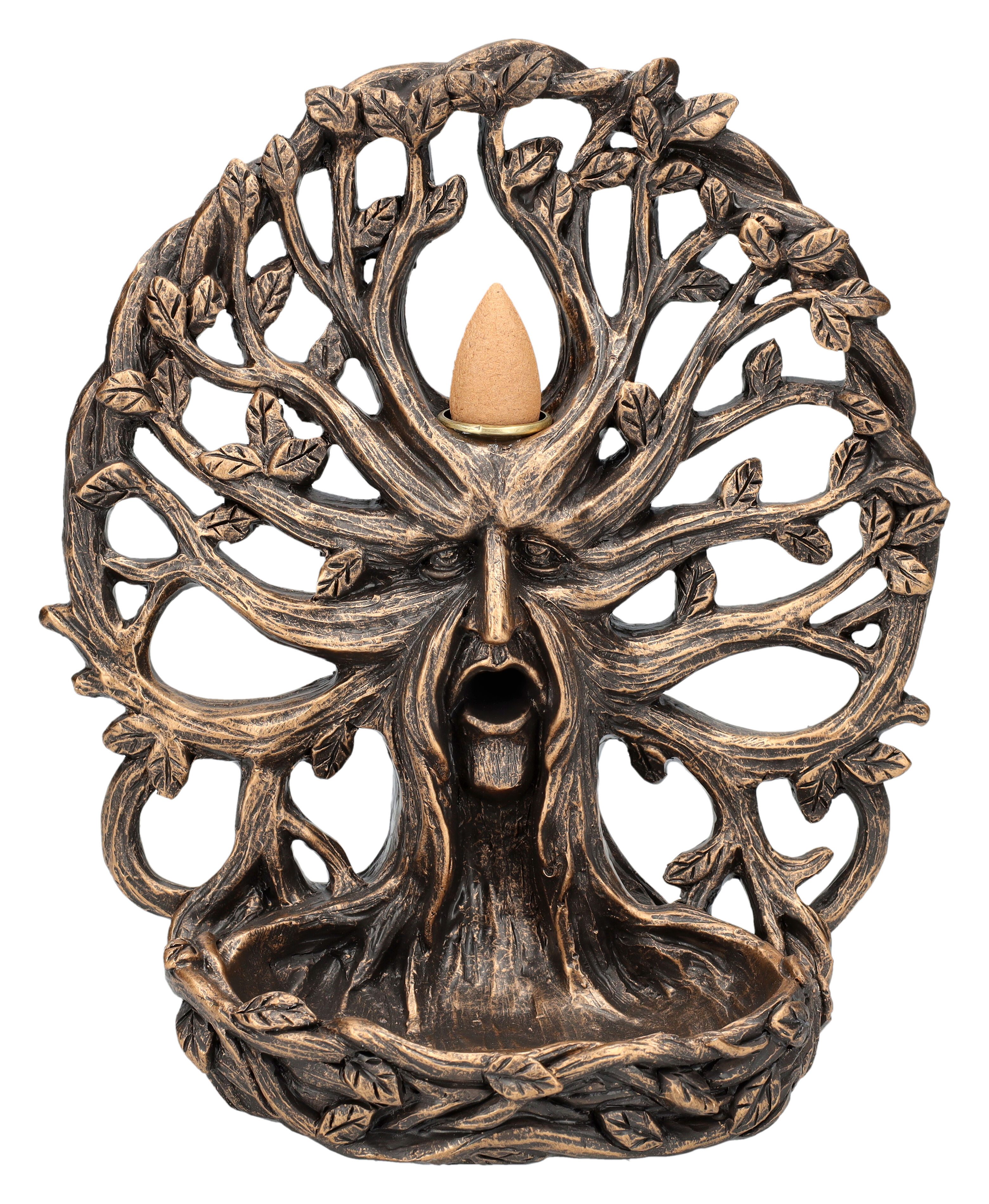 Figuren Shop GmbH Räuchermännchen Rückfluss-Räucherhalter Greenman - Lebensbaum - Fantasy Baumgeist Deko
