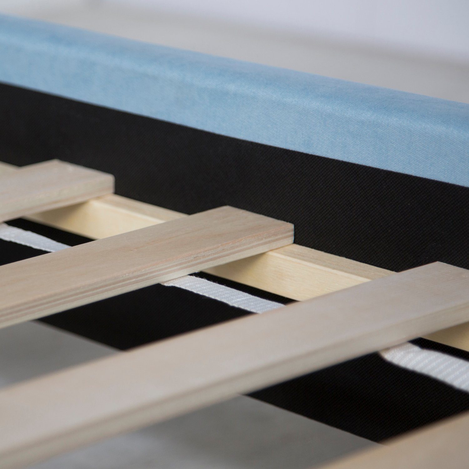 Homestyle4u Polsterbett »Doppelbett Stoffbett Bettgestell 140x200 Blau«