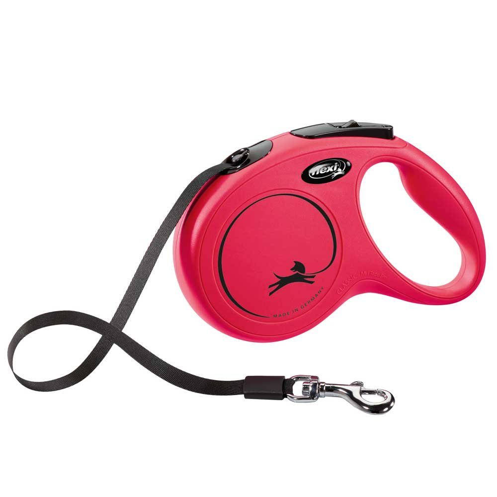 flexi Flexileine FLEXI Rollleine New CLASSIC Gurt - 5m, bis 25kg Farbe: Rot
