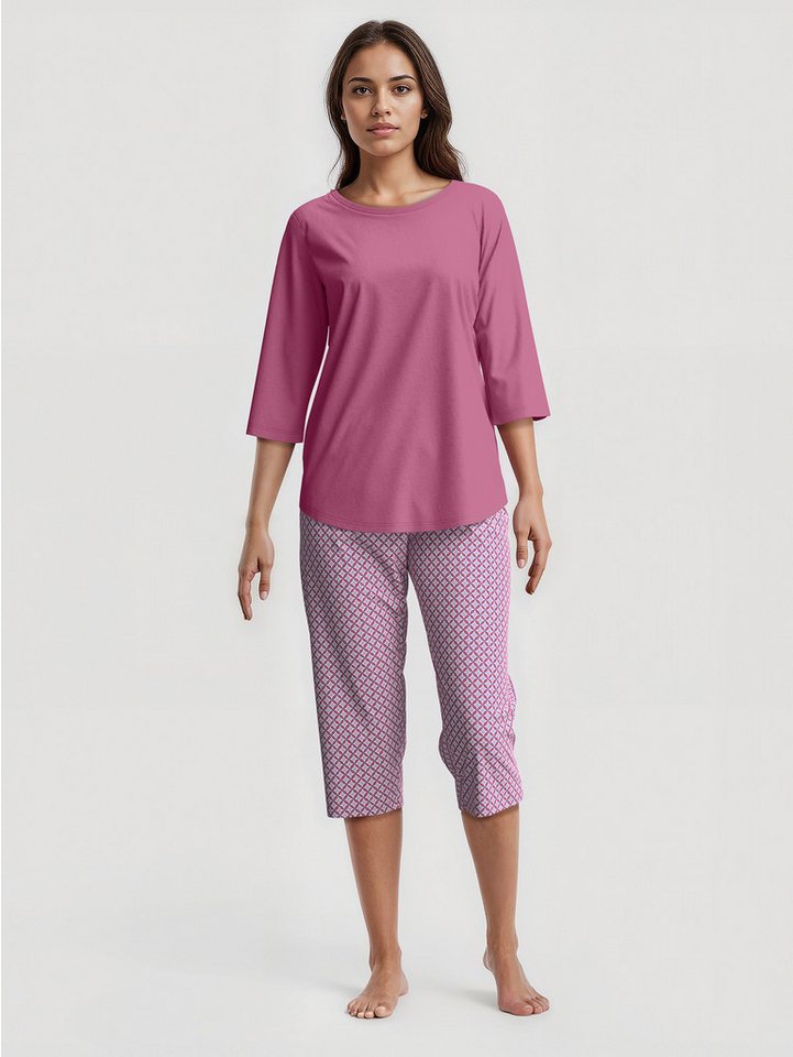 CALIDA Capri-Pyjama Cotton Special Damen (2 tlg) 3/4-Länge, weich und angenehm bewegungsfreundlich