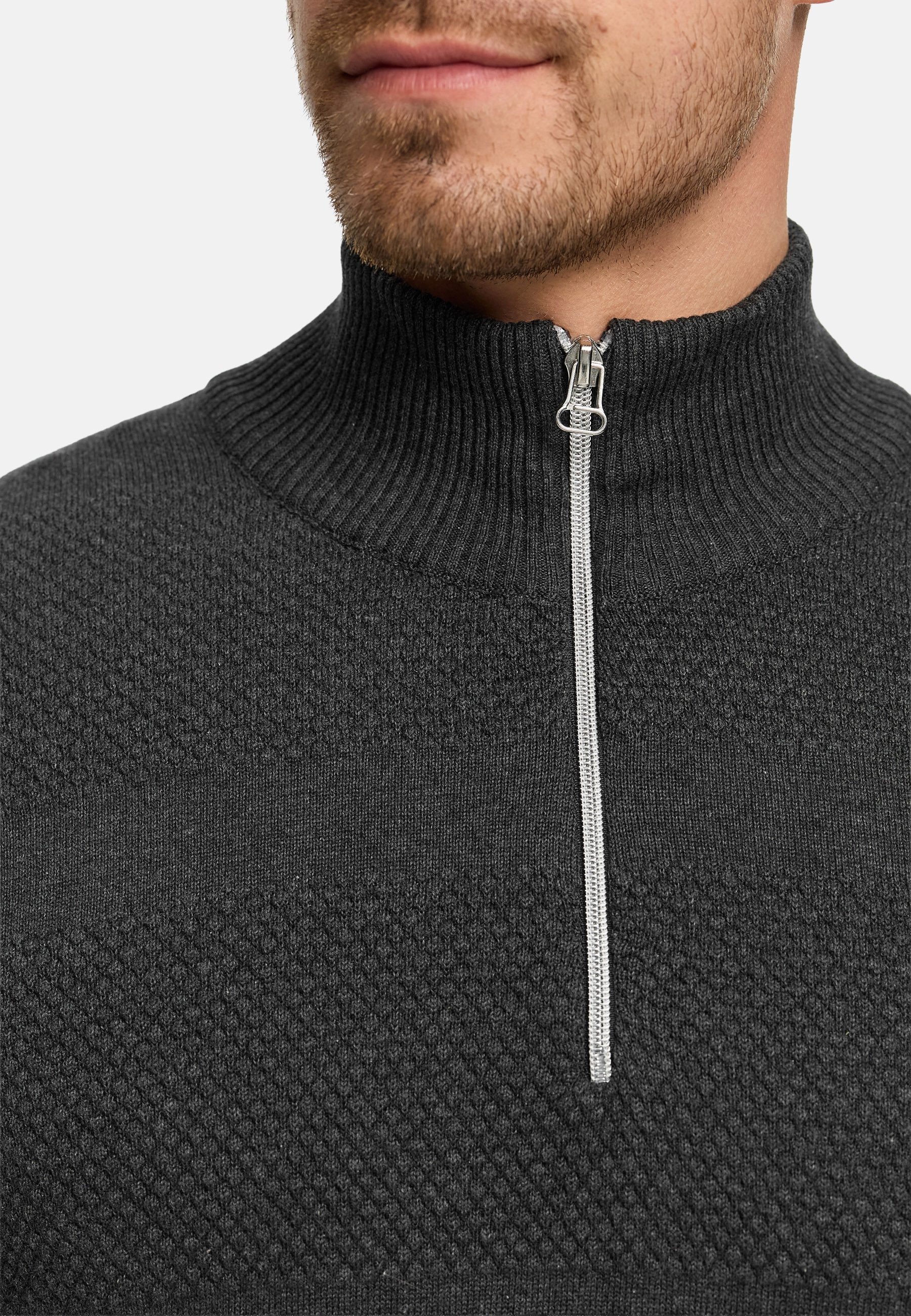 Kronstadt Strickpullover Herren KSHannes Half-Zip Pullover Herrenpullover aus hochwertigem Jaquard-Feinstrick