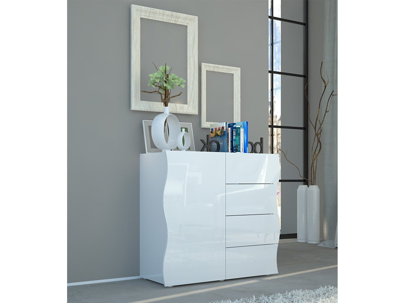 möbelando Highboard Onda, 90 x 81.2 x 40 cm (B/H/T)