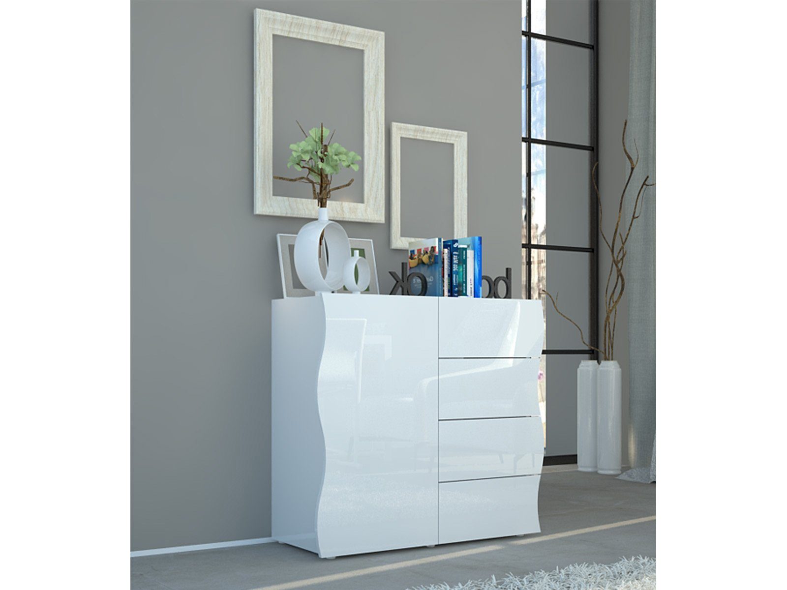 möbelando Highboard Onda, 90 x 81.2 x 40 cm (B/H/T) günstig online kaufen