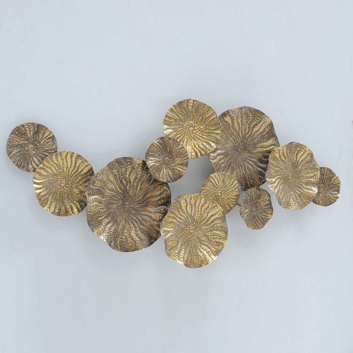 Glanz (1 "Lilium" St) Kreise Wanddekoobjekt in Metall BOLTZE aus braun/gold,