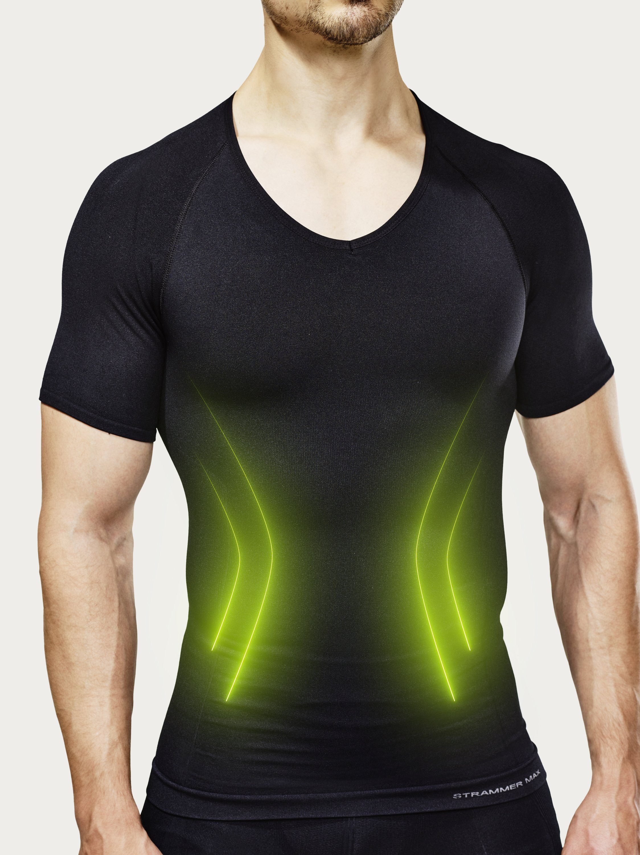 Strammer Max Performance® Kompressionsshirt Deep V-Neck Shirt Breeze mit Kompression Shapewear, kühlendes High Tech Gewebe