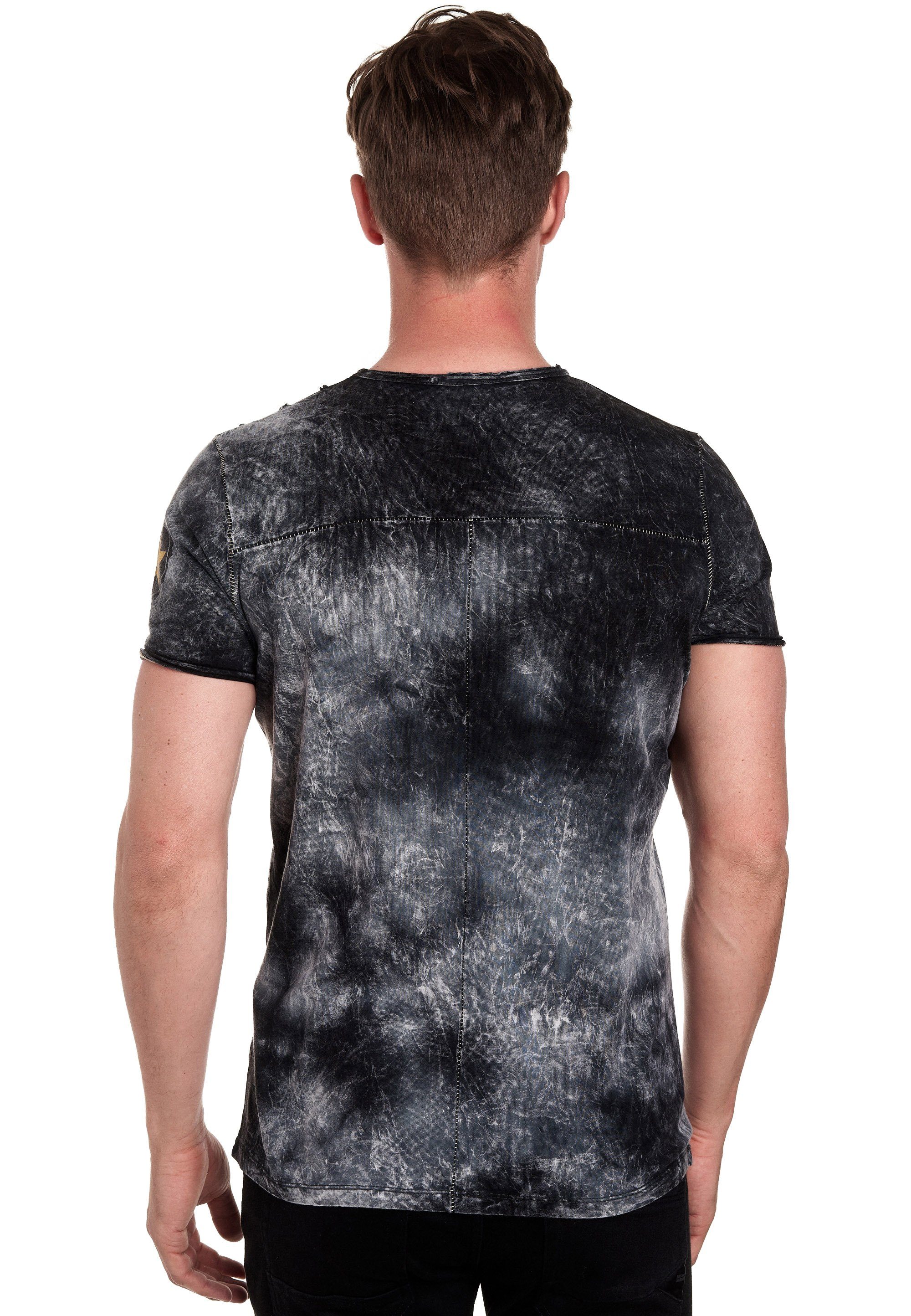 anthrazit Neal Batik-Optik mit T-Shirt Rusty toller