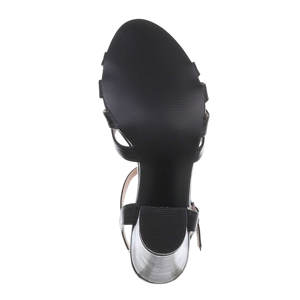 Ital-Design Damen Abendschuhe Elegant Sandalette (86345165) Blockabsatz Sandalen & Sandaletten in Schwarz