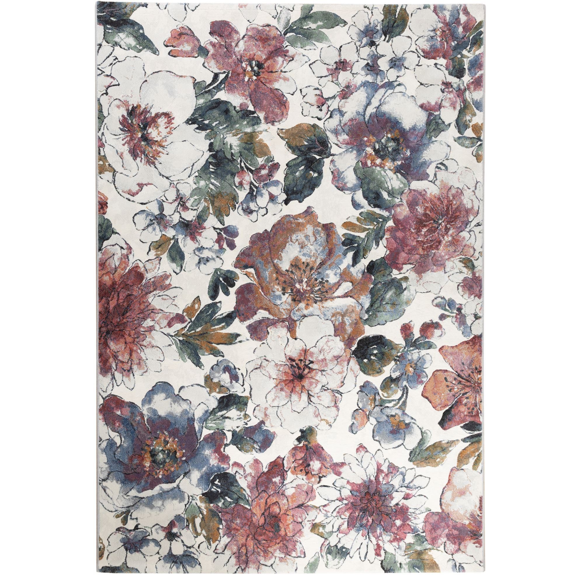 Steffensmeier Teppich Lauro - Blumen, Rechteckig, Kurzflor Teppich, Wohnzim günstig online kaufen