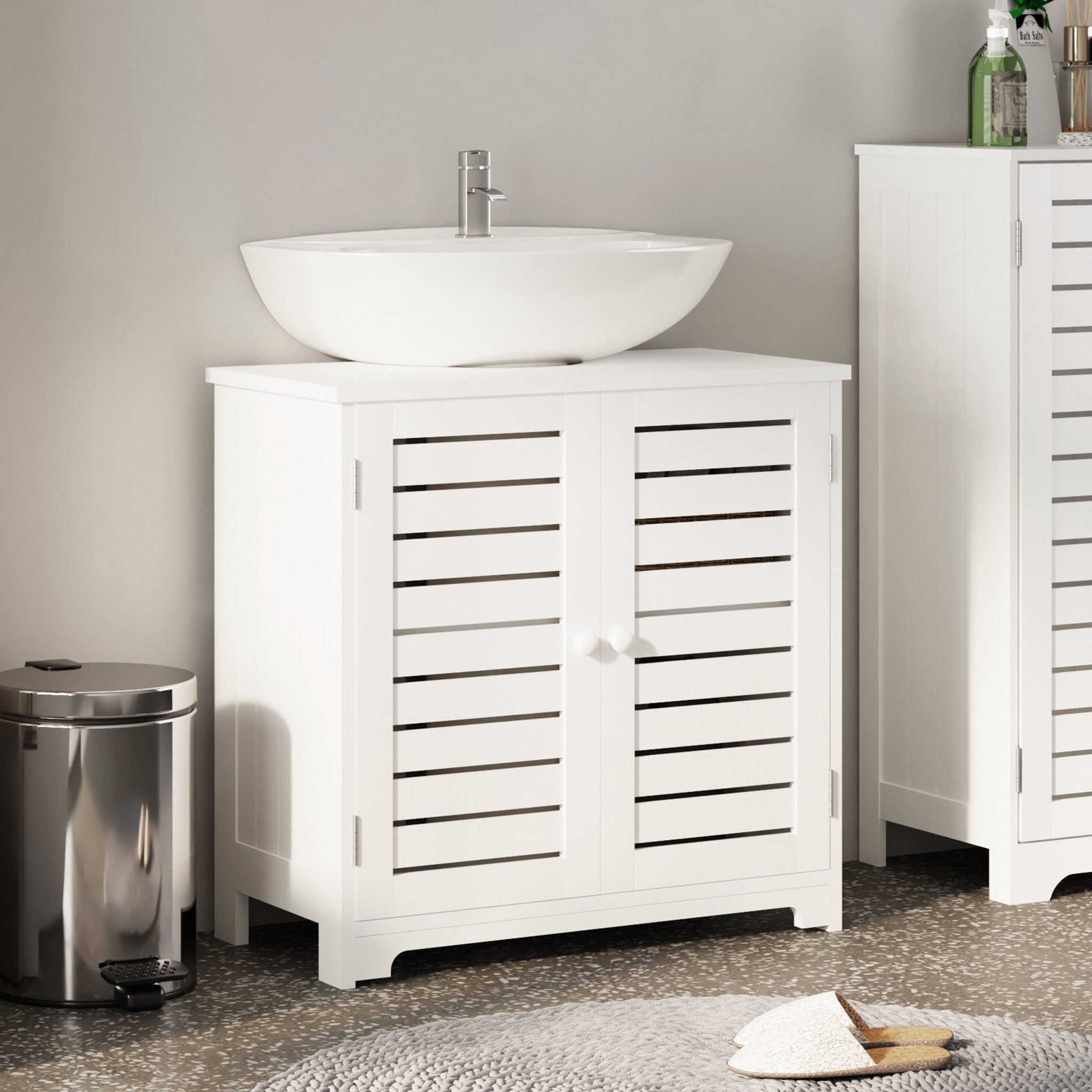 Mondeer Waschbeckenunterschrank Unterschrank (Modernes Shutter-Design) mit günstig online kaufen