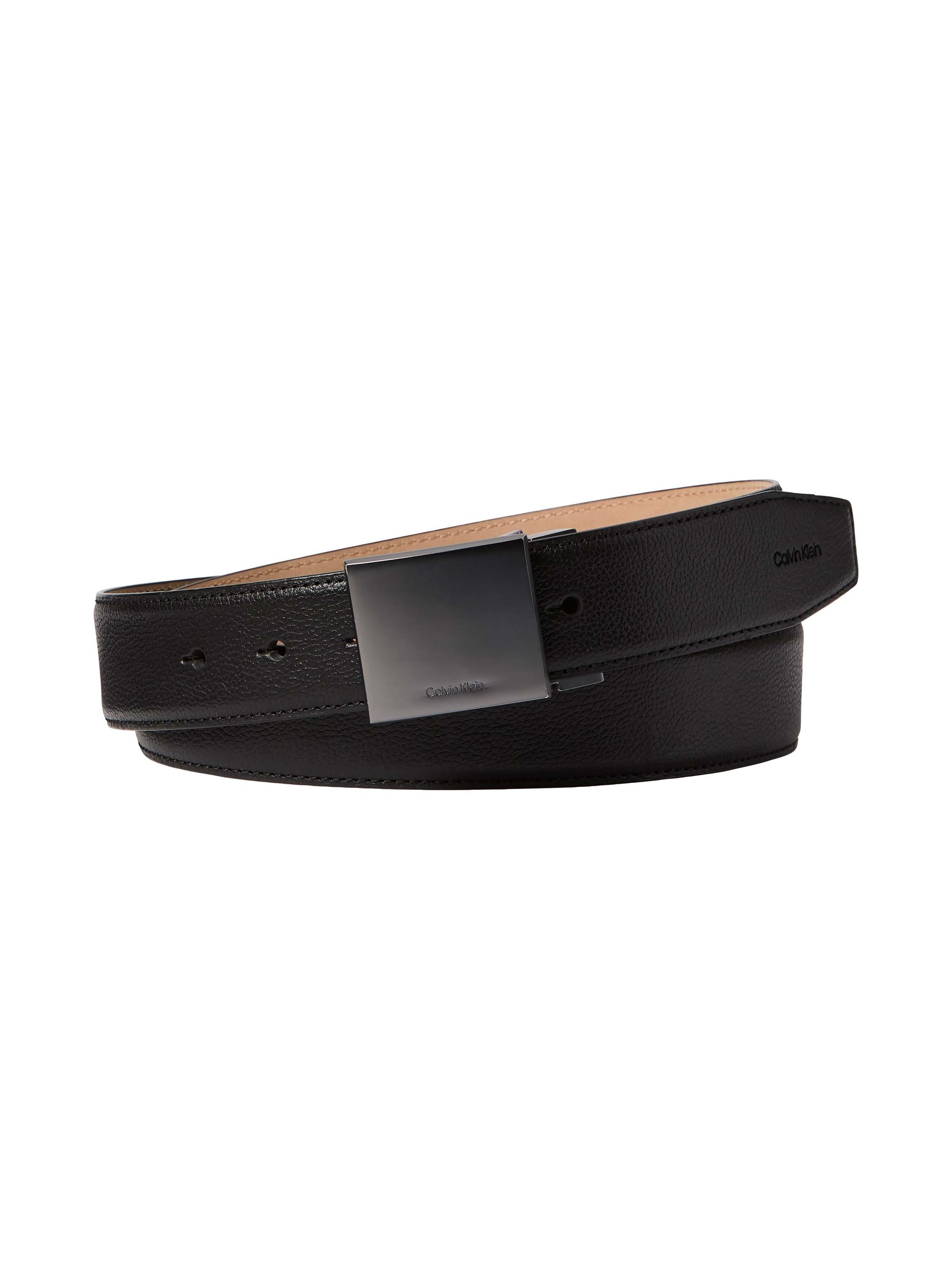 Calvin Klein Ledergürtel DRESS PLAQUE PEBBLE 35MM ADJ Größenverstellbar mit günstig online kaufen