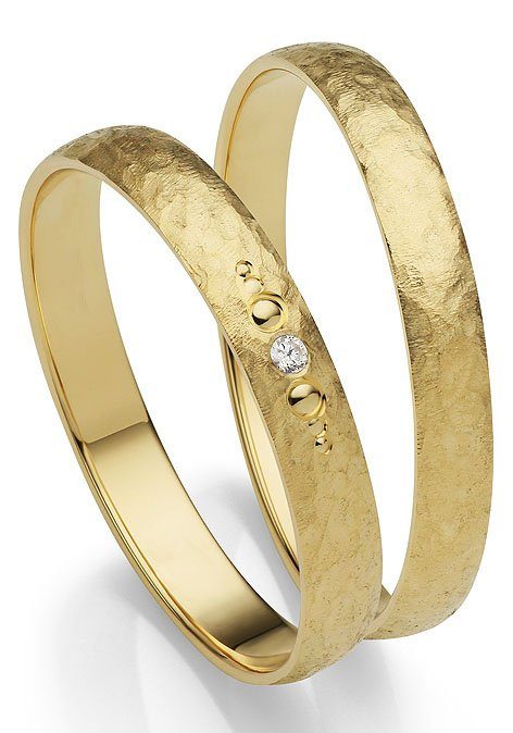 Firetti Trauring Schmuck Geschenk Gold 375 Hochzeit Ehering "LIEBE", Made in Germany, wahlweise mit oder ohne Brillant