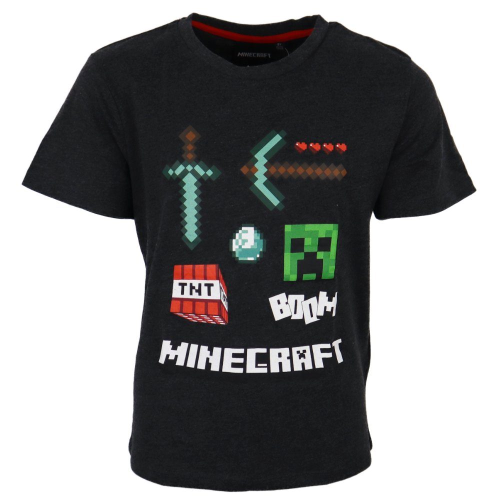 Minecraft T-Shirt Minecraft Creeper Black Kinder Shirt Gr. 116 bis 152