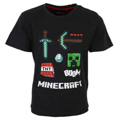 Minecraft T-Shirt Minecraft Creeper Black Kinder Shirt Gr. 116 bis 152