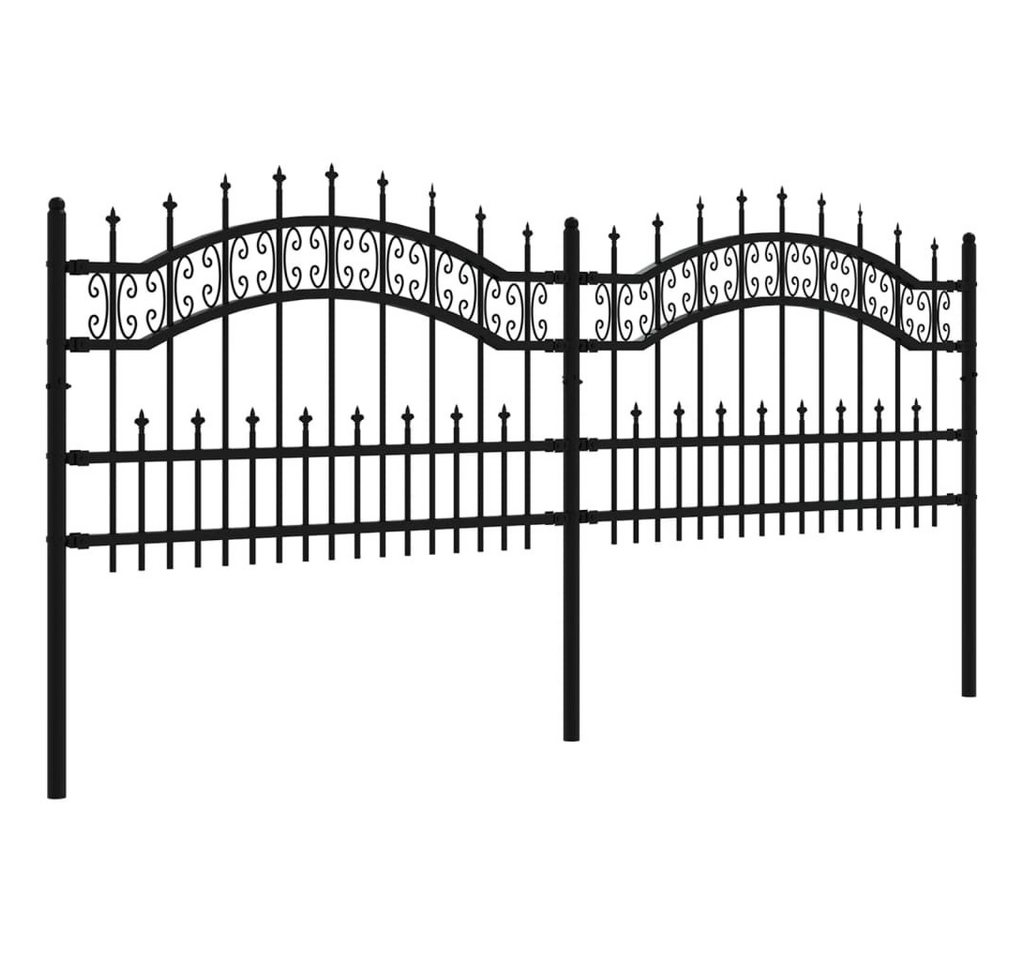 Thumbnail - vidaXL Gartenzaun Gartenzaun mit Speerspitzen Schwarz 115 cm Stahl, (1-St)