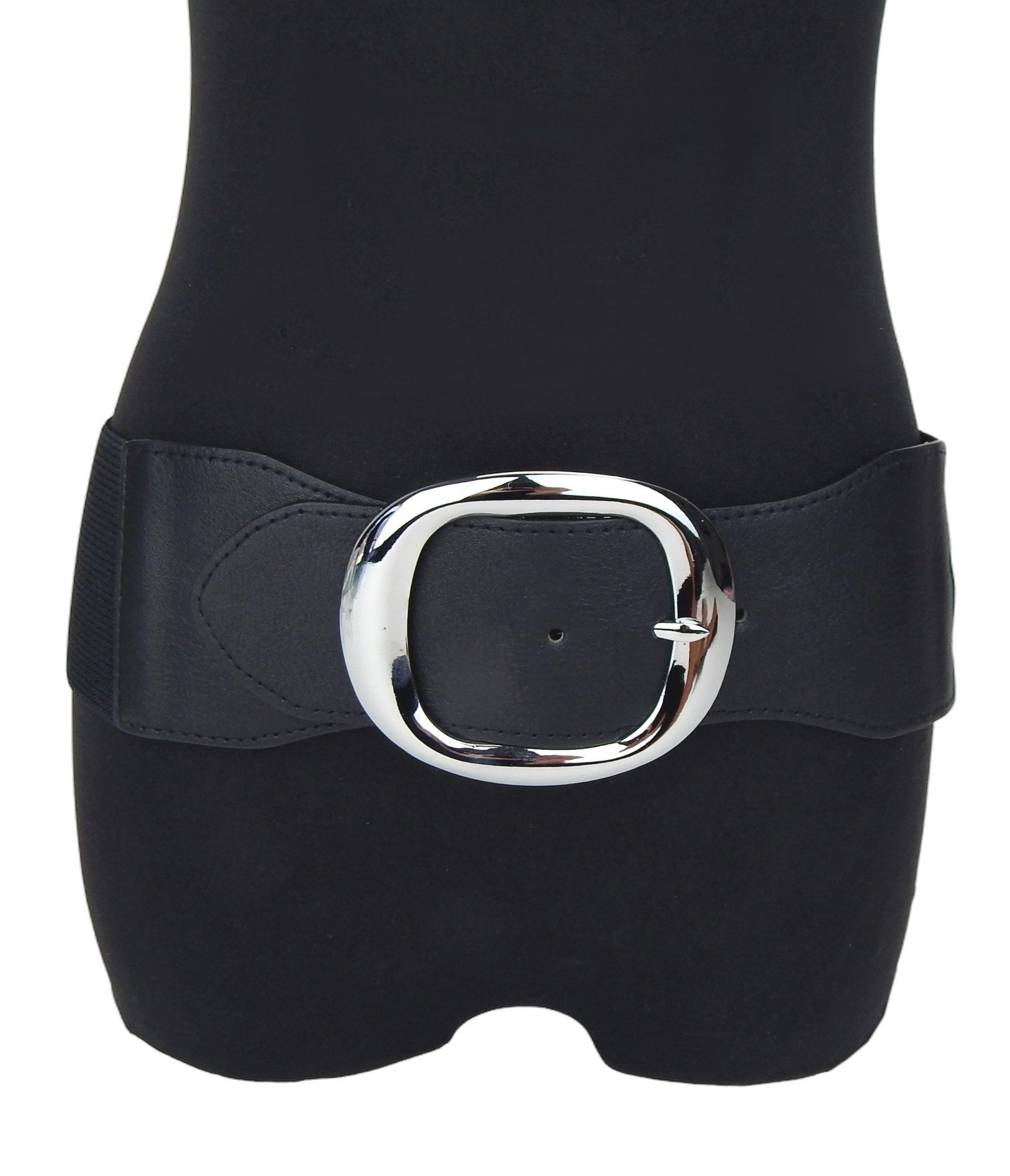 Ella Jonte Stretchgürtel schwarz silberfarbene Schnalle Taillengürtel 70 - günstig online kaufen