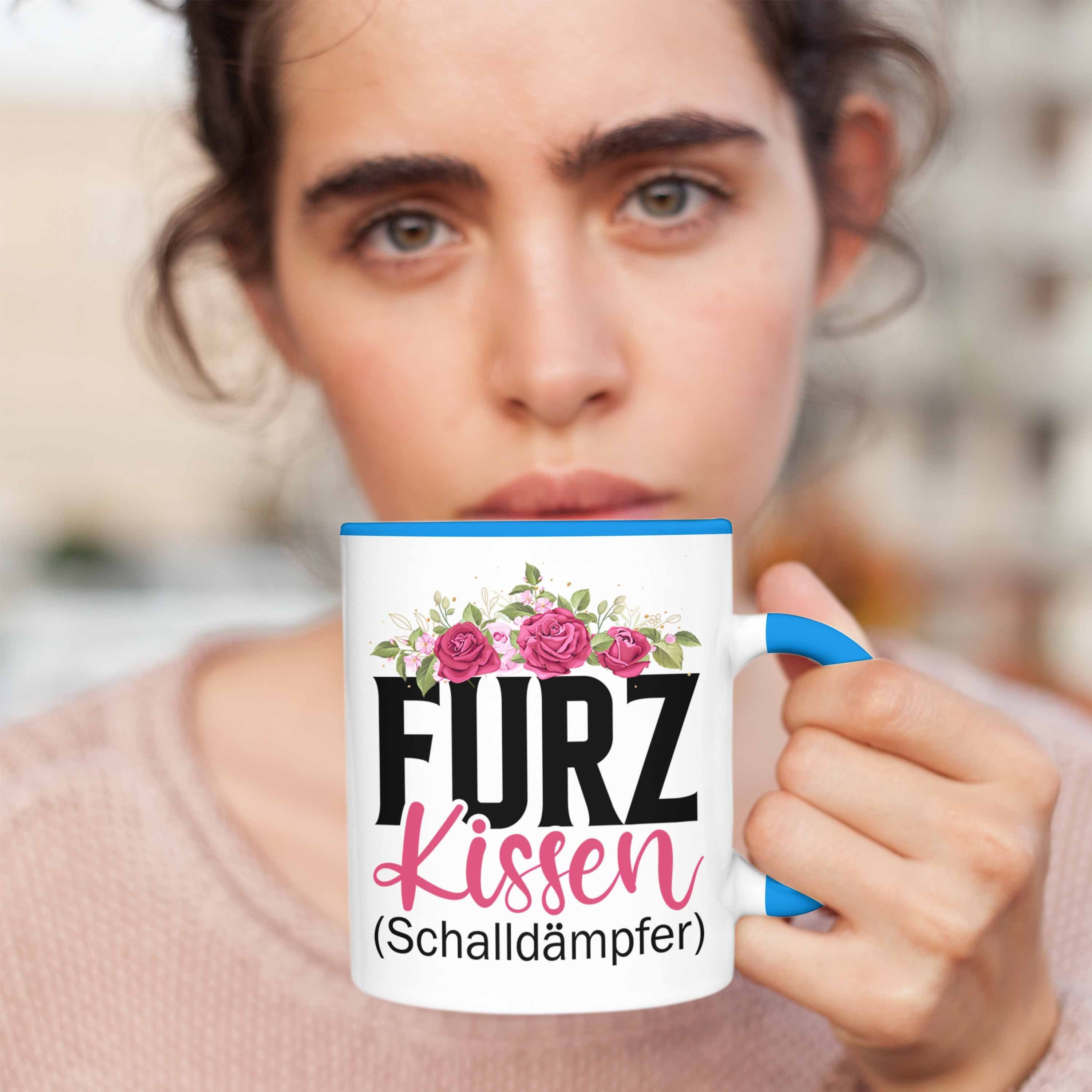 Gag Tasse Furzkissen Schalldämpfer Trendation Männer Trendation Lustige Geschenkidee Tasse Lustiger Blau -