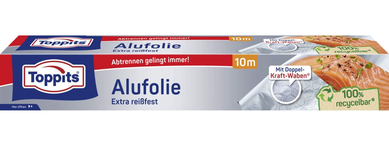Toppits Folienrollen Toppits Alufolie Kraft 10 m, 29,5 cm Breit
