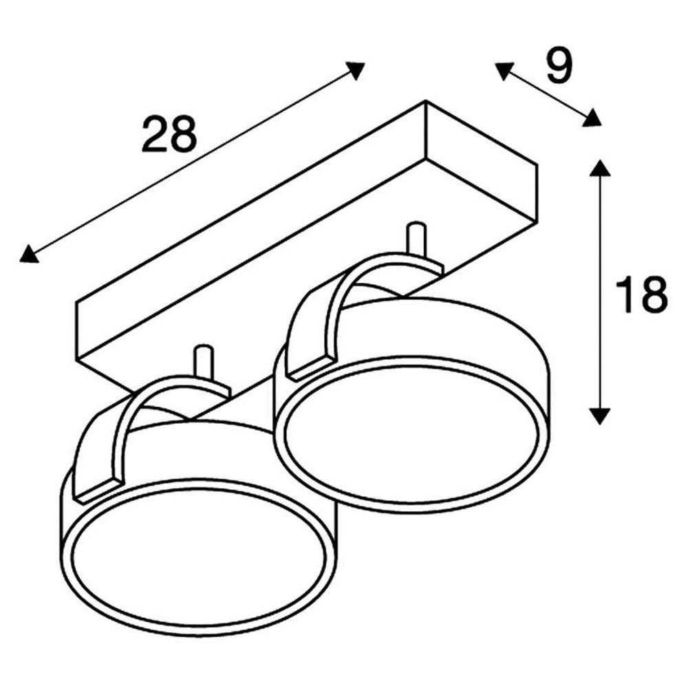 SLV 2-flammig, warmweiss, aluminium Kalu, und Aufbaustrahler keine Nein, Deckenspot Leuchtmittel Angabe, GU10, gebürstet, Deckenspot Deckenspot, enthalten: Wand- Deckenstrahler,