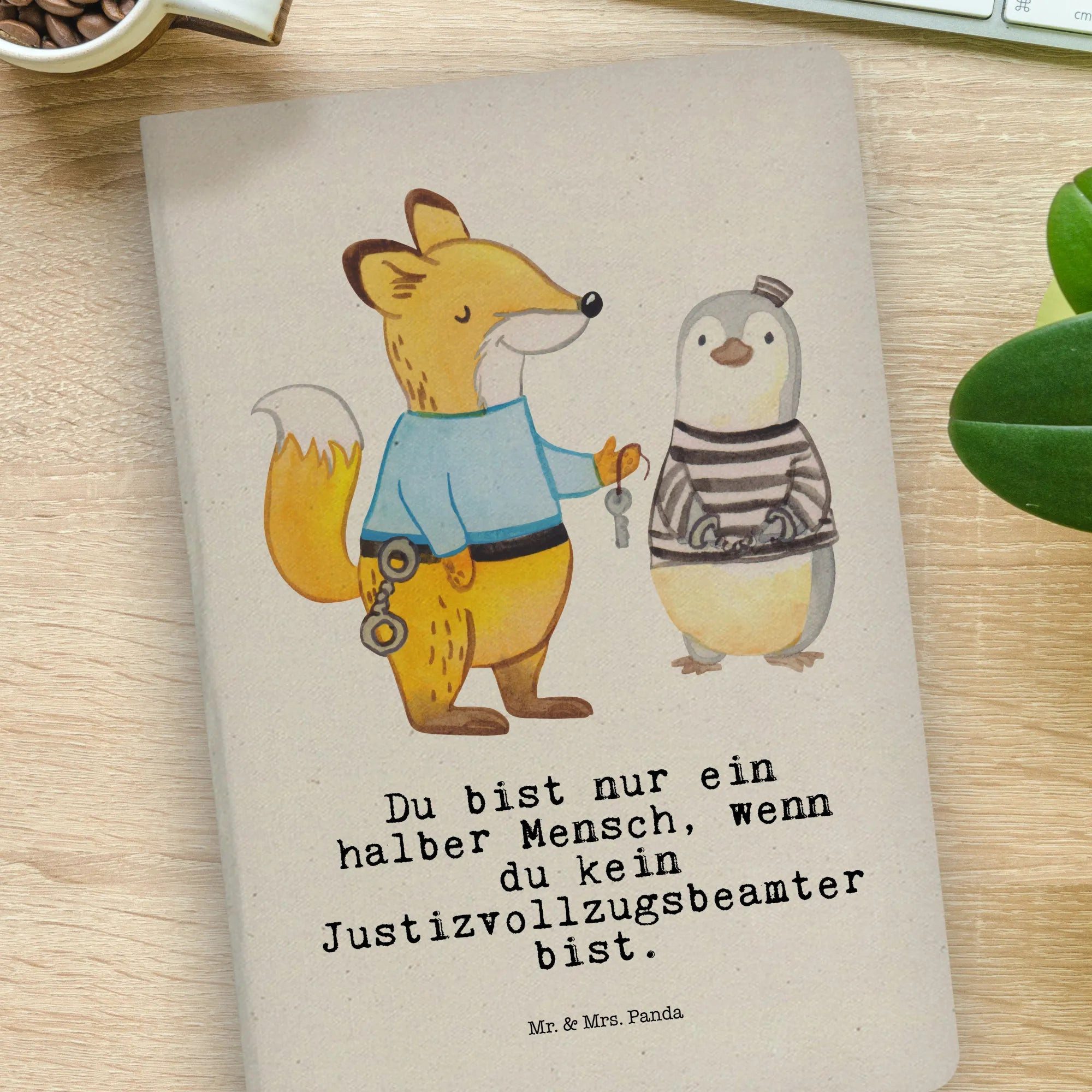 Thumbnail - Mr. & Mrs. Panda Notizbuch Justizvollzugsbeamter Herz - Transparent - Geschenk, Gefängniswärter, Mr. & Mrs. Panda, Echte...