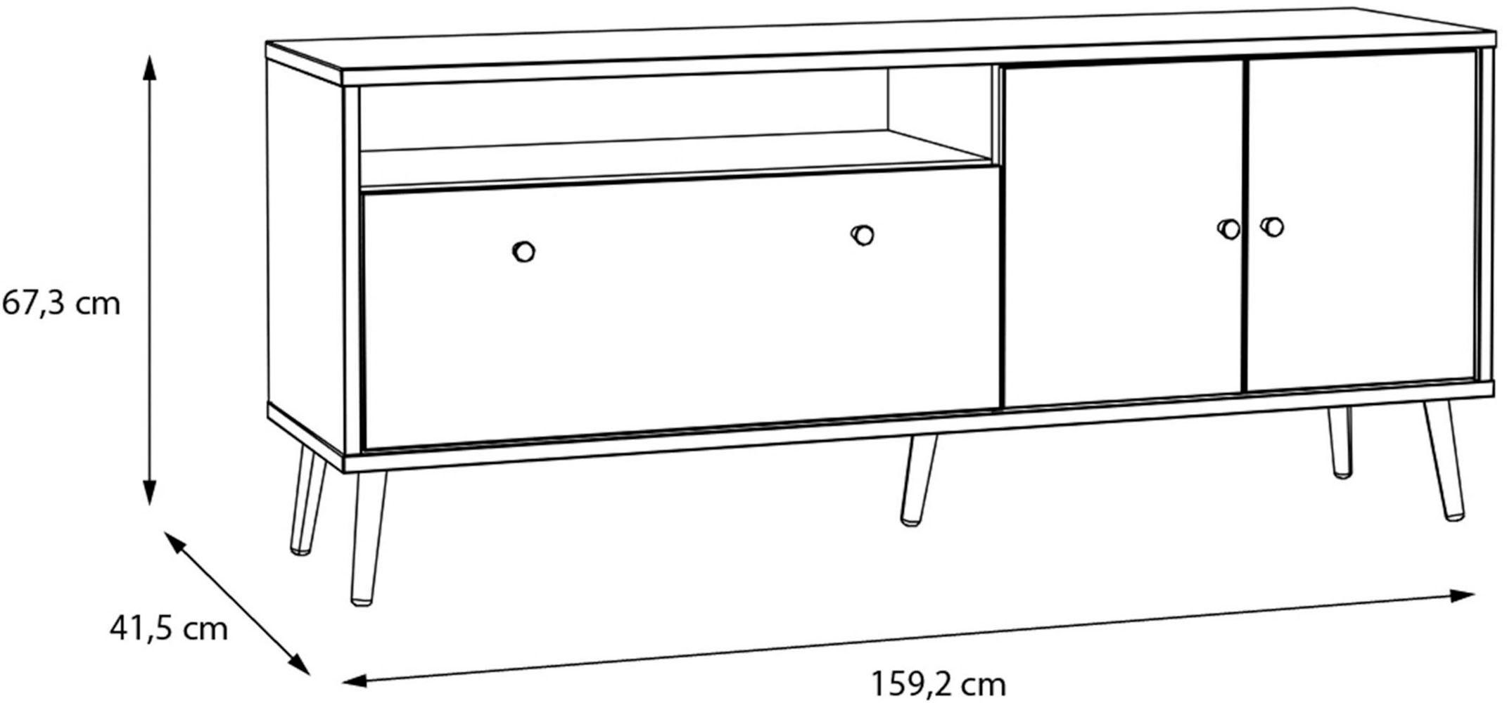 geniale aufzubauen Art by TV-Board Harllson Forte, EasyKlix Möbel FORTE Eiche die Weiß/Mauvella neue