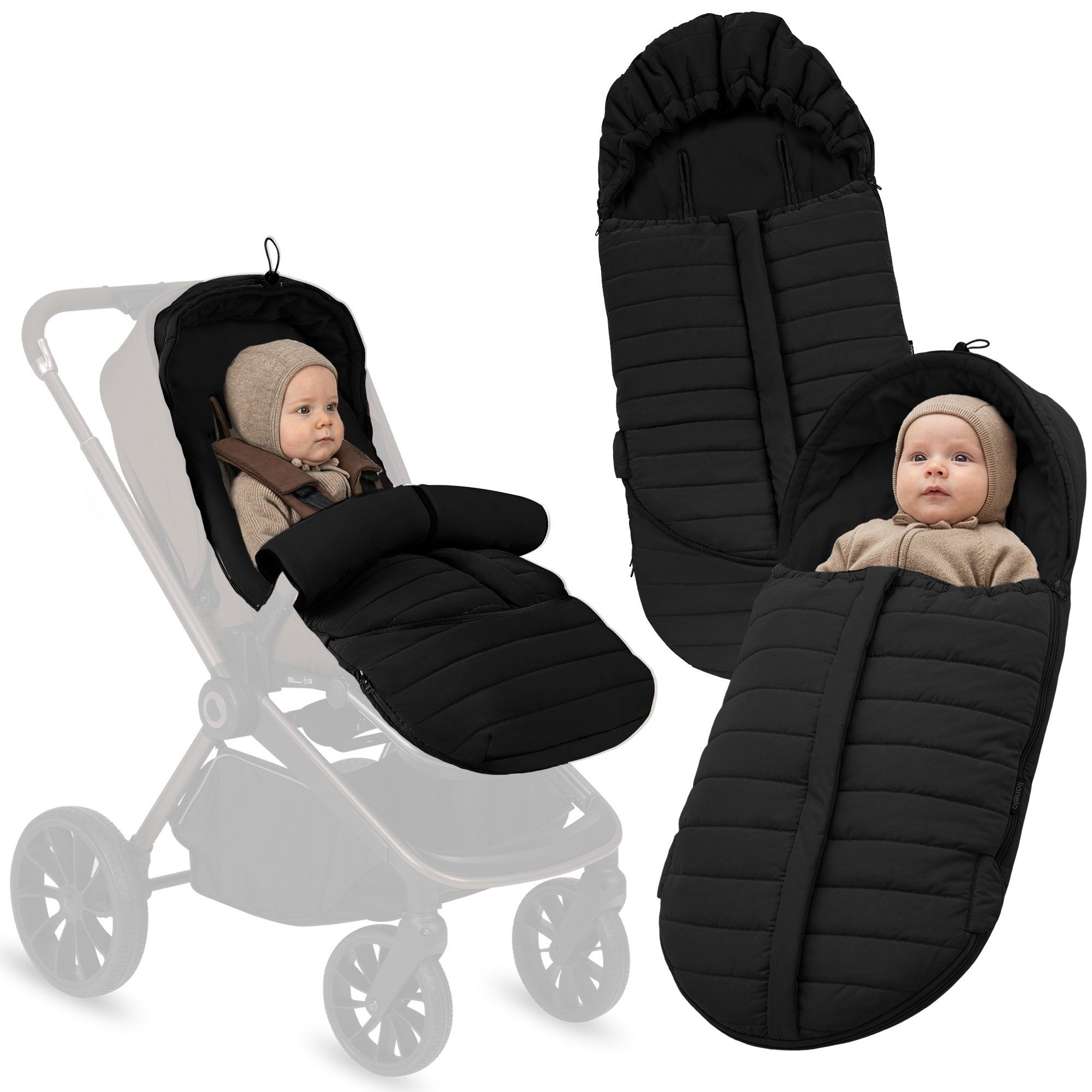 lionelo Kinderschlafsack OLI (Set, 2in1 Fußsack + Schutzhülle), Modular 2in1/wasserabweisend/UV-Schutz/warm bis-20°C
