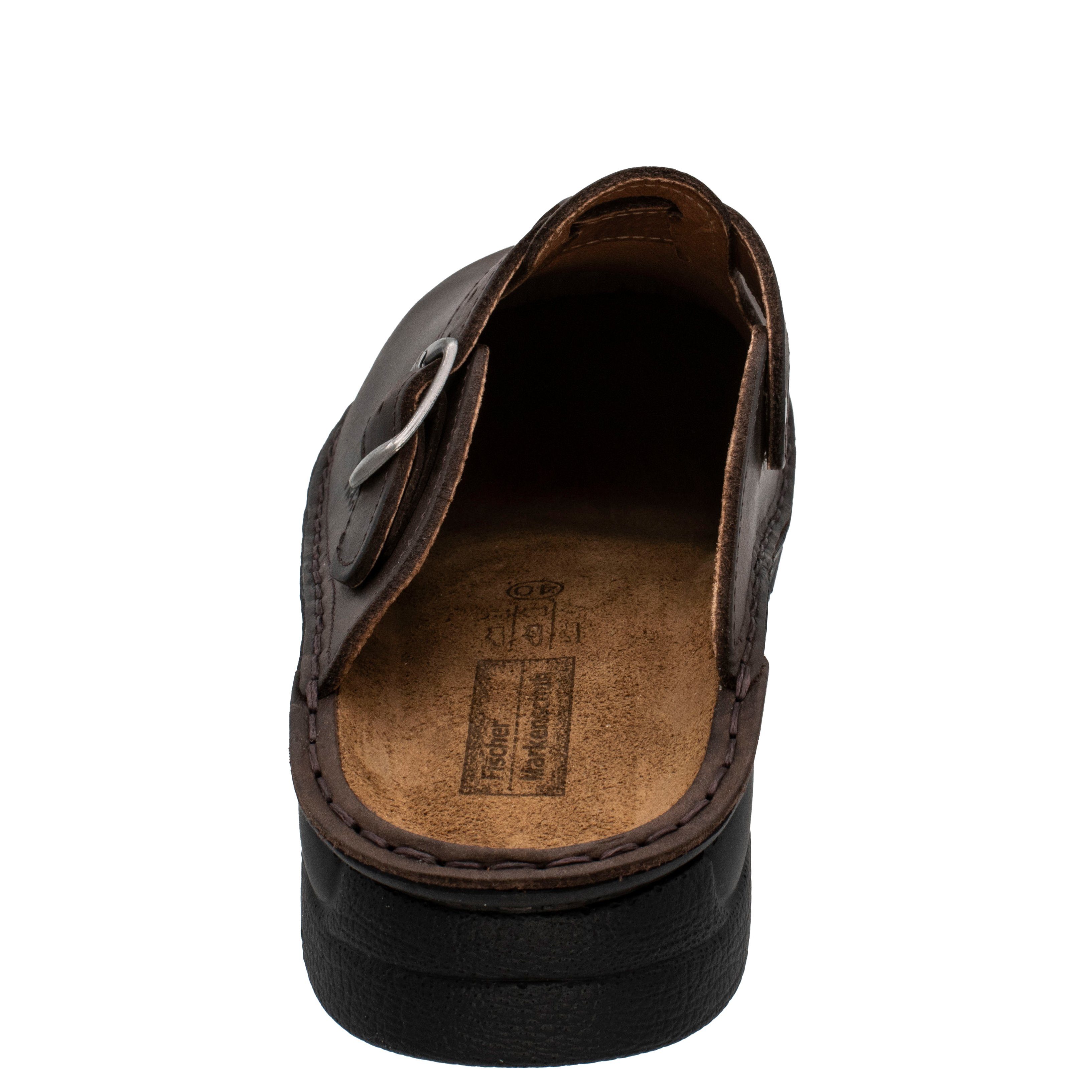 Fischer-Markenschuh Andreas Pantolette aus Nubukleder, Weite G, Ledereinlegesohle herausnehmbar